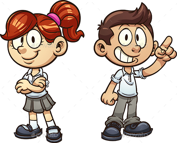 Cartoon Students by memoangeles | GraphicRiver